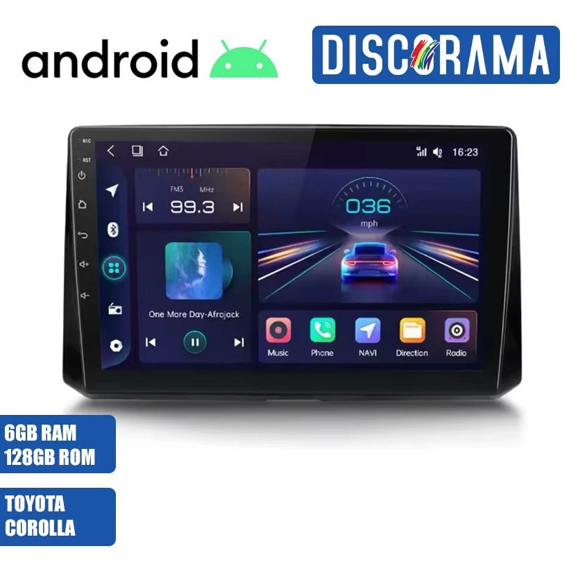 AUTORADIO ANDROID 6/128GB TOYOTA COROLLA 2018-2021 STEREO AUTO TOUCH 9" WIFI GPS - Immagine 1 di 4