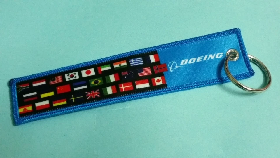 Embroidery Keychain Boeing Flag Malaysia US UK Singapore Korea India Spain Japan - Image 1 of 1