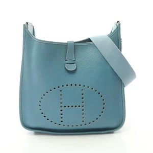 HERMES Evelyne 1 GM Schultertasche Clemence Leder Blau Jeans Gebraucht Damen ... - Bild 1 von 12