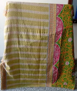 Indien Handmade Bedding Bedspread Quilt Coverlet Blanket Vintage Kantha Quilt - Picture 1 of 2