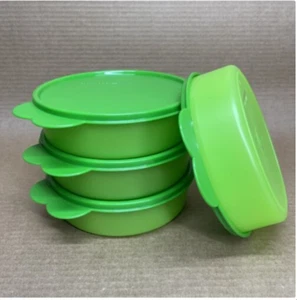 Tupperware Big Wonders Bowl 6'' Cereal (Set of 4) #1405, Seal #2541 Green E88 - Picture 1 of 2
