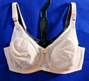 Sujetador Bali Vintage Beige 2621 Sno-Flake Encaje Transparente Sin Forro 34C Hecho en EE. UU. - Imagen 1 de 16