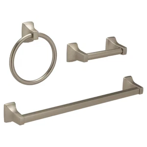 MOEN Adler 3-teiliges Badeset 18 Zoll Handtuchhalter Handtuchring Papierhalter Nickel gebürstet - Bild 1 von 1