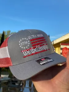 CUSTOM ULTRA MAGA WE THE PEOPLE FLEXFIT 1776 American Flag Hat Trump BETSY ROSS - Picture 1 of 7