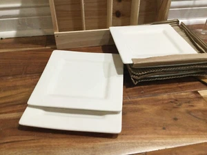 10 Strawberry Street Nova White set of 6 NEW square dinner plates 10'' - Picture 1 of 5