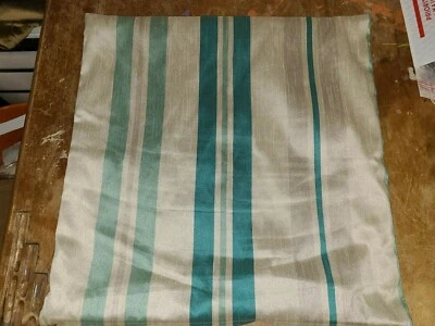 World Market "Beige/Turquoise/Aqua Striped" 20" Pillow Cover - Image 1 of 4
