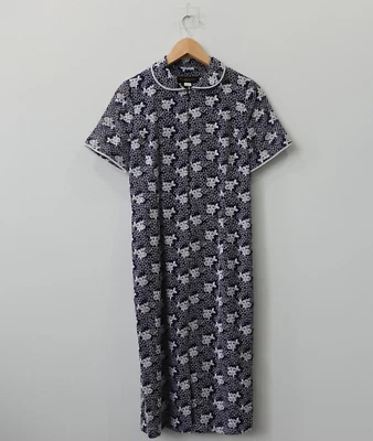 Женское платье средний Midi цветочный рубашка синий Питер Пэн воротник богемное LEE KYUNG SOOK - Изображение 1 из 4