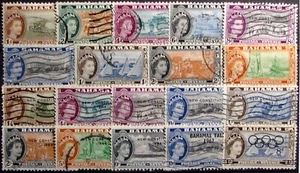 1954-64 BAHAMAS #159-202: F/VF Used - 'QEII' - remainder lot of 19 all-diff. - Picture 1 of 2