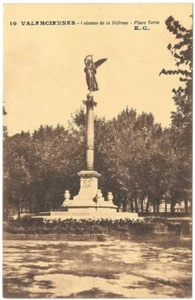 VALENCIENNES 59 Colonne de la Défense CPA écrite à Mr Gabriel Eude de Cherbourg - Picture 1 of 2