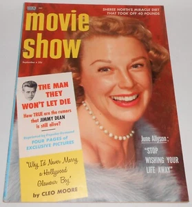 September 1956 MOVIE SHOW MAGAZINE June Allyson Cover JAMES DEAN, MARILYN MONROE - Picture 1 of 10