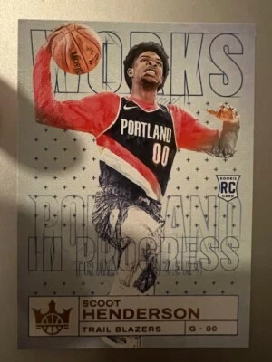2023-24 Court Kings - Scoot Henderson TRAIL BLAZERS Works in Progress Rookie #21 - Image 1 of 2