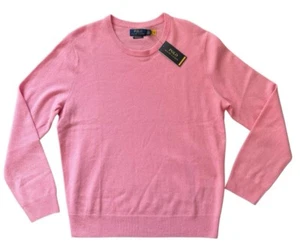Polo Ralph Lauren Performance 100% Cashmere Crew Neck Sweater in Pink Men’s XL - Picture 1 of 8