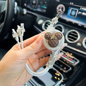 Bling 3 in 1 Fast Charging Cable Phone Charger Cord For iPhone Type C Micro USB - Picture 1 of 15
