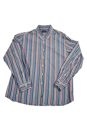 RALPH LAUREN PURPLE LABEL Shirt Size XL Stripe  Blue Green Orange White - Image 1 of 4
