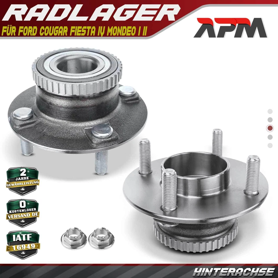 2x mozzo ruota cuscinetto asse posteriore con sensore ABS per Ford Mondeo I II Fiesta - Immagine 1 di 4