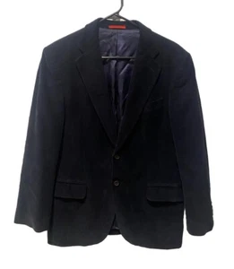 Carolina Herrera BLAZER corduroy jacket coat lined Womens Navy Blue Size 38 - Picture 1 of 9
