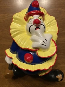 Vintage handbemalte bunte Clown Statue Figur Zirkus Karneval 7" C12 - Bild 1 von 12