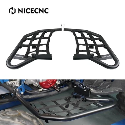 For YAMAHA RAPTOR 700 ATV Foot Peg Nerf Bars Heel Guards With Webbing 2006-2024 - Image 1 of 4