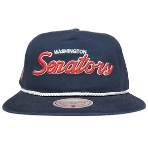 Washington Senators Mitchell & Ness MLB Slouch Snapback Hat Cap 3D Logo Navy NWT - Picture 1 of 8