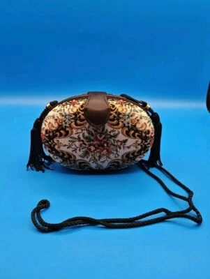 Bolso sin asas vintage años 70 La Regale satinado borla noche multicolor bandolera  Foto 1 de 4