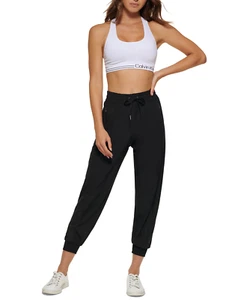 CALVIN KLEIN Women's Performance Shine Blocked Jogger Pants sz XL X-Large Black - Picture 1 of 3