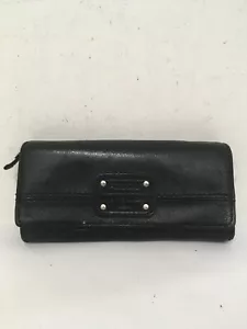 Fossil Bi-fold Wallet Black Leather Clutch Long Live Vintage 1954 (H12) - Picture 1 of 6