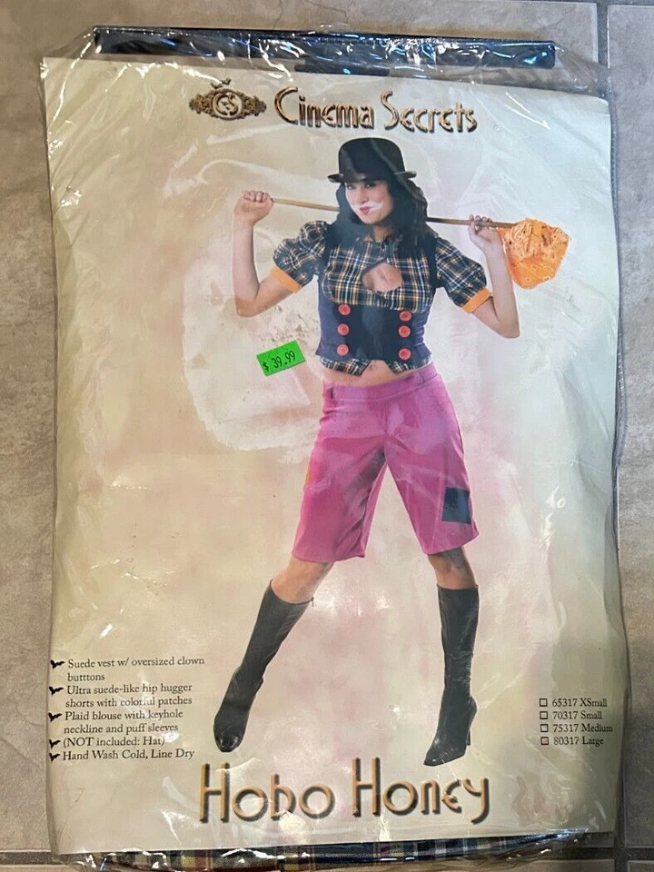 Fantasia Hobo Honey Bum NOVA Feminina G Grande Segredos de Cinema - Imagem 1 de 2