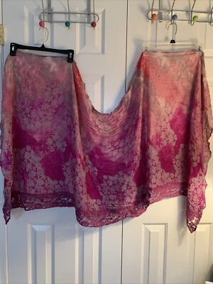 Kimchi Blue Urban Outfitters Floral Scarf Pashmina ShawL 5” Crochet Edge 72”X29” - Image 1 of 4