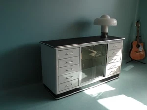 Baisch Arzt-Schrank Sideboard 50er, 60er Jahre BAUHAUS Metall  Maximus art deco - Bild 1 von 15