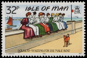 ISLE of MAN 415 - Edwardian Postcards "Waiting for the Male Boat" (pc43283+) - Picture 1 of 1