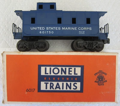 LIONEL POST WAR 6017-50 U.S. MARINE CORPS CABOOSE 1958 ORIGINAL-NICE! $10 SHIP! - Image 1 of 4