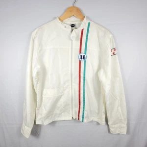Blue Marlin Racing Jacket '48 Patch Off White Nylon Windbreaker Medium - Bild 1 von 11