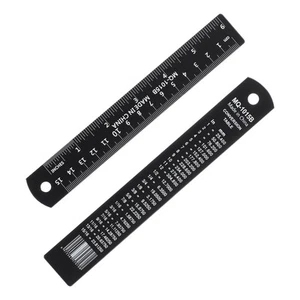 15cm/6 inch Metal Ruler, Aluminum Inches Metric Measuring, Black - Picture 1 of 6