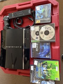 Sony PlayStation 3 PS3 Console 80GB CECHK01 System 6 Games Controller Bundle 