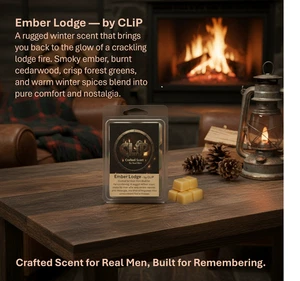 CLiP CANDLES - Crafted Scent For Real Men-Handcrafted Soy Wax Melts-Ember Lodge. - Picture 1 of 7