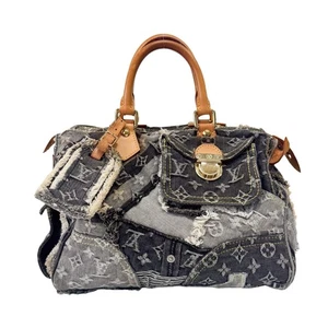 LOUIS VUITTON Monogram Speedy 30 Grey Denim Patchwork Bag - Picture 1 of 18