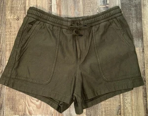 Pantalones cortos de algodón para mujer Athleta con cordón cintura elástica oliva oscuro talla M - Imagen 1 de 8