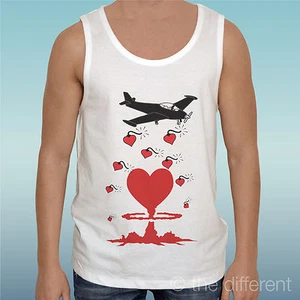 CANOTTA T-SHIRT "AEREO BOMBE CUORE HEART BOMB "IDEA REGALO ROAD TO HAPPINESS - Imagen 1 de 1