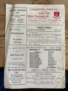 THE PROGRAM CABIN - Atherstone Town v Kidderminster Harriers 1970 1969/70 - Imagen 1 de 3