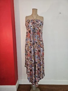Spicy Sugar Floral Long Viscose Neckholder Bandeau Dress Size 14 NEW - Picture 1 of 12