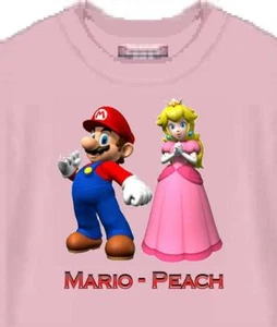T Shirt Men Women 5 Colors ---- Mario and Peach - Dog T Shirt Available - Picture 1 of 6