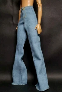 NEW! BLUE DENIM WIDE LEG PANTS BELL BOTTOM FASHIONISTAS DOLL CLOTHES FASHION  - Picture 1 of 4