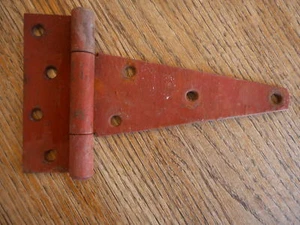 Barn Door Hinge Red Used Farmhouse Restoration Repurpose Cabinet Hardware - Picture 1 of 9