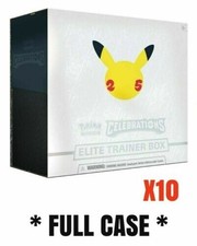 Pokemon TCG CELEBRATIONS ELITE TRAINER 10 BOX CASE Factory Sealed 