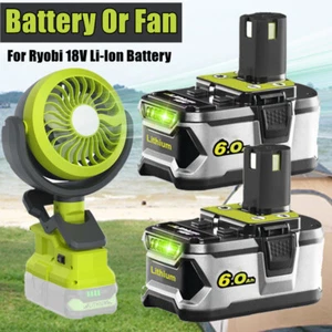 Batteries / Portable Fan For RYOBI 18V One+ Plus 6.0Ah Battery P108 Li-ion P104 - Picture 1 of 18