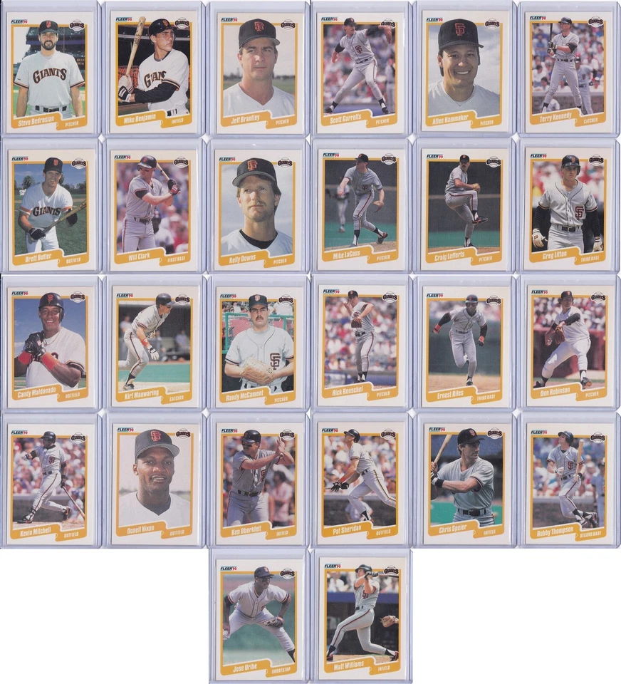 San Francisco Giants 1990 Fleer Baseball Team Set 26 Cards - Image 1 of 4