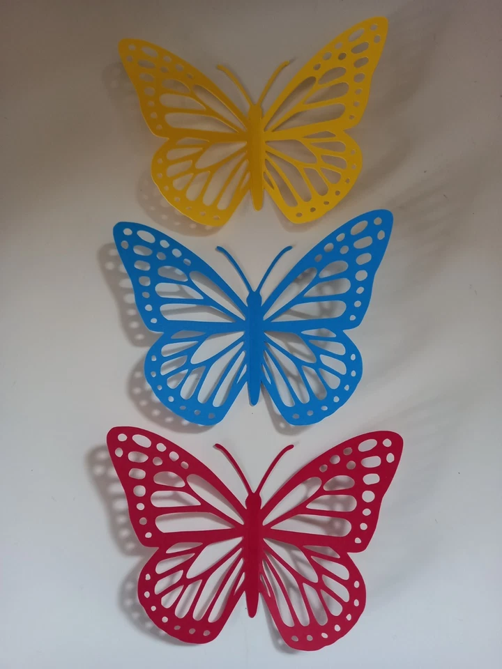 3D бабочки 14 x 10 см бумаги карта вечеринки украшения день рождения синий фиолетовый красный - Изображение 1 из 1