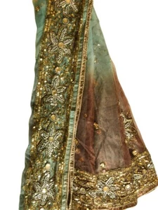 Net Fabric Dupatta Scarf Vintage Indian Embroidered Long Stole For Woman LD7223 - Picture 1 of 7