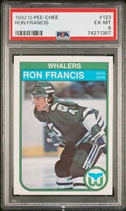 1982-83 O-Pee-Chee #123 Ron Francis RC - Hartford Whalers - PSA 6 EX - MT - Picture 1 of 2