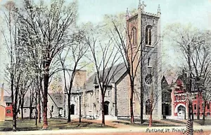 # K249 RUTLAND, VT. POSTCARD, TRINITY CHURCH - Picture 1 of 2